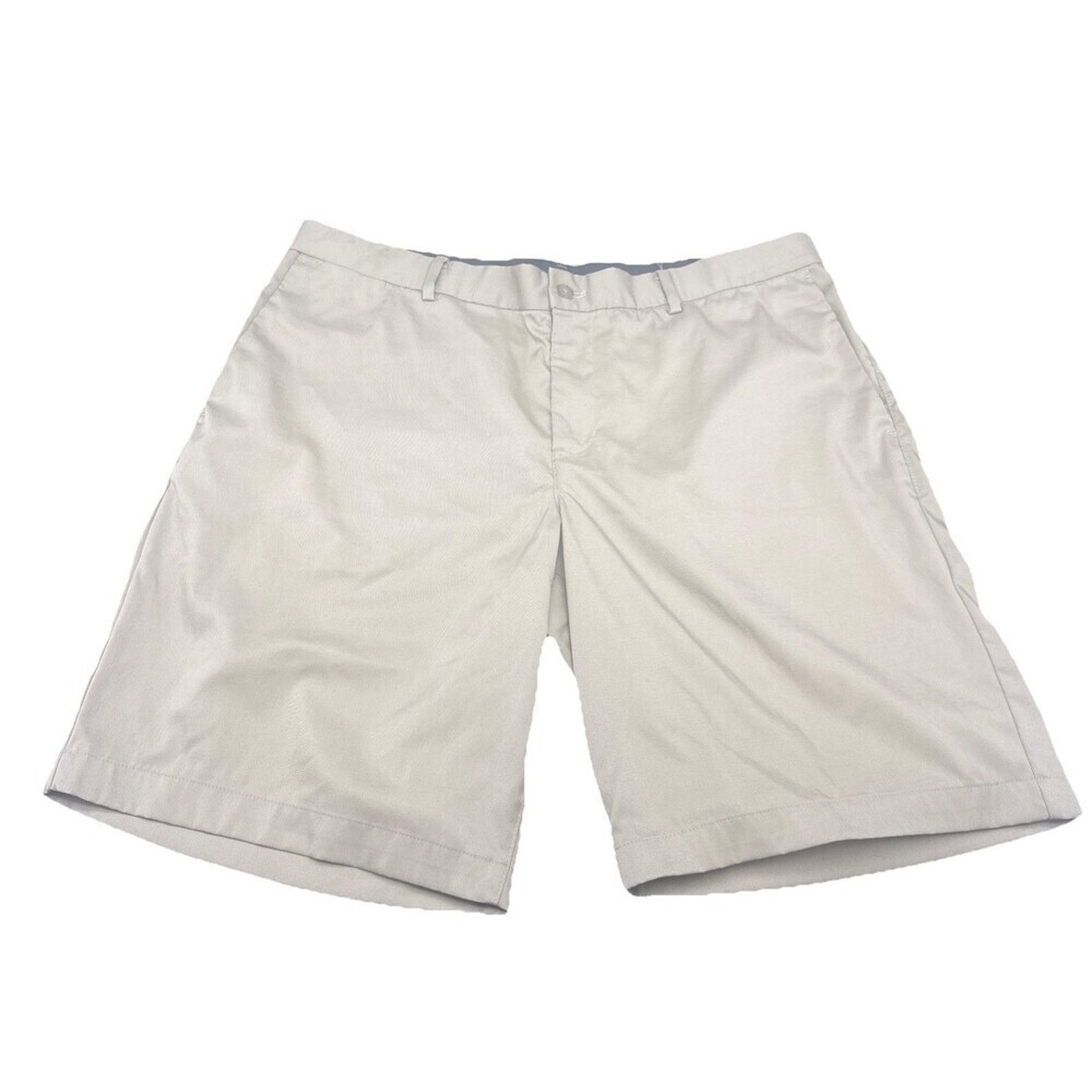 Nike Dri-Fit Mens Khaki Beige Flat Front Chino Pockets Golf Performance Sz 38‎
